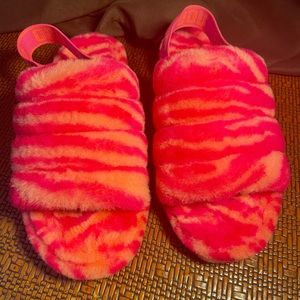 Pink & Orange Ugg Slippers. Size 7